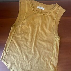 We The Free Gold Muscle Tee Sleeveless Top